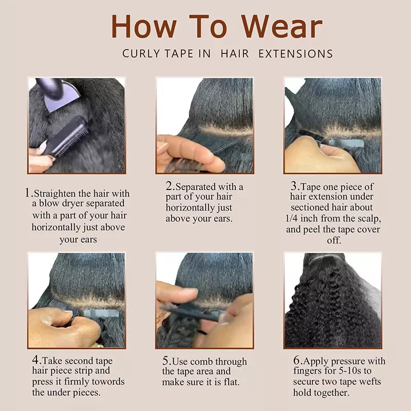 Kinky Straight Tape-In Extensions